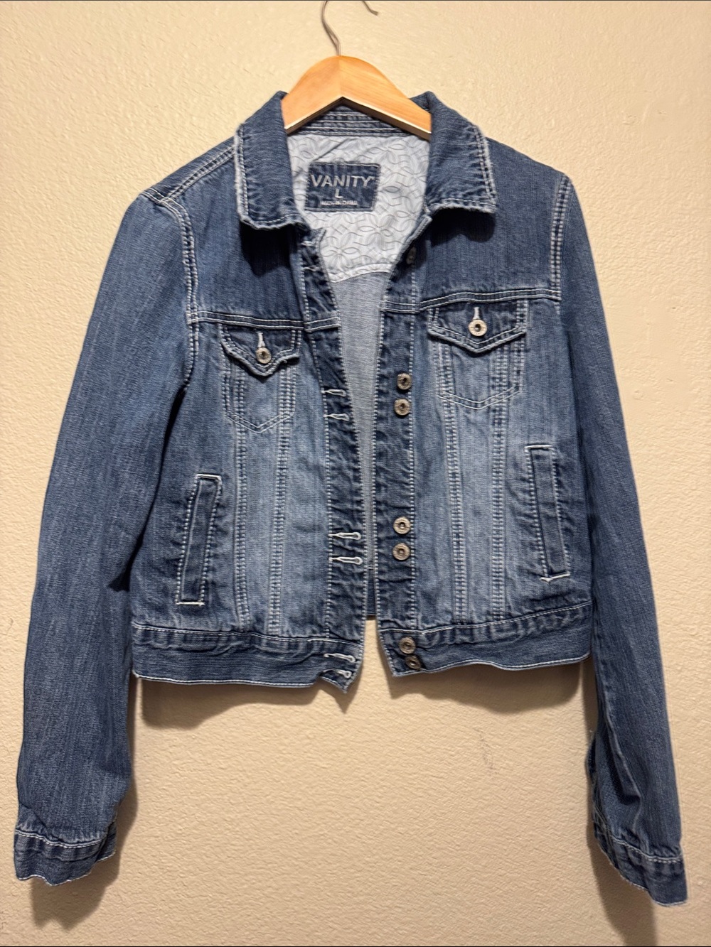 Vanity Distressed Light Blue Denim Jacket